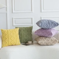 plush cushion cover solid color pillow case sofa throw pillow case decorative pillowcases cover for living room decor 45x45cm