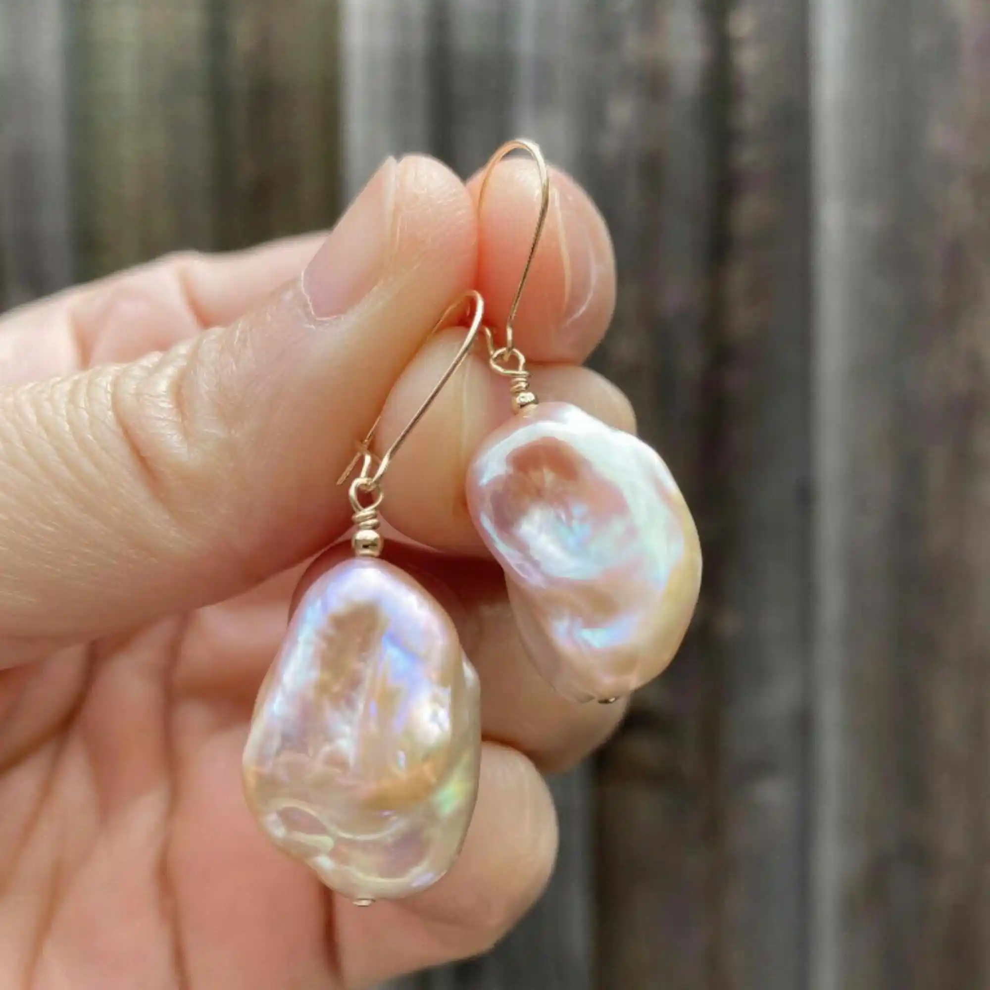 

Lovely Purple Baroque Freshwater pearl Natural 14k gold earrings Ear stud Fashion Jewelry Mother's Day Gift Thanksgiving Diy