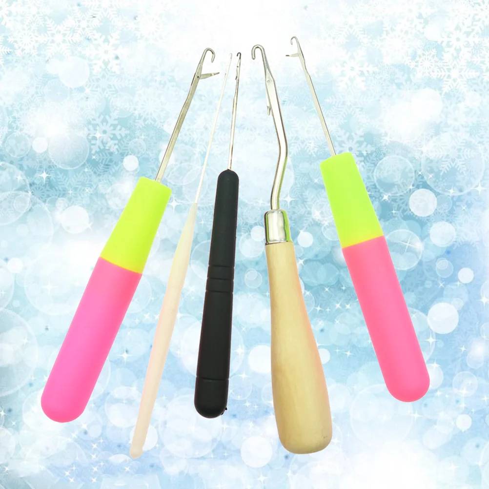 

5pcs Crochet Smooth Knitting Tool Crochet Hook Bent Hook for Sweater Carpet