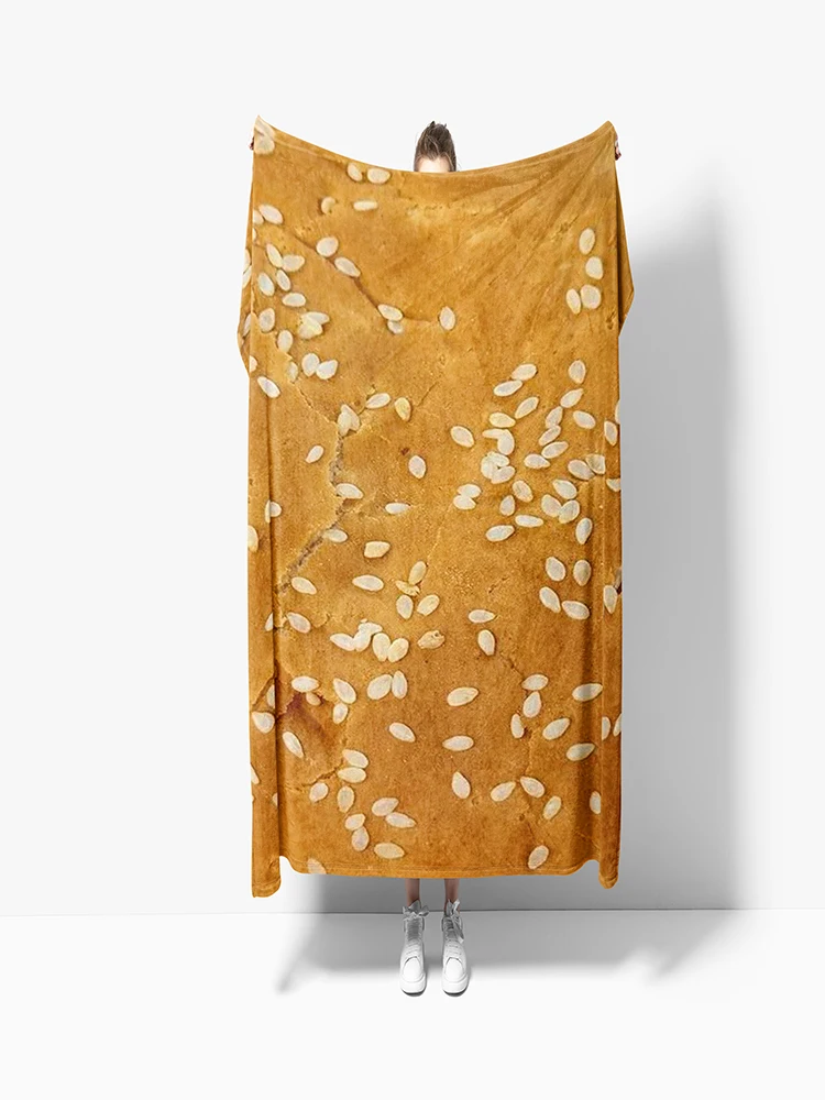 

Круглое одеяло с принтом гамбургера из флиса