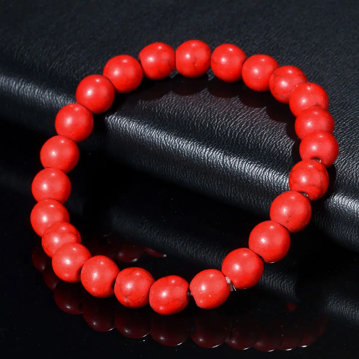 

New Red Natural Stone Charm 8mm Men Strand Bracelet Femme Round Beads Fashion Bracelets For Women Pulseira Jewelry