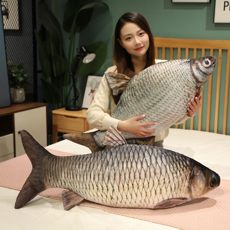 30-100cm Simulation Funny Fish Plush Toys Stuffed Soft Anima