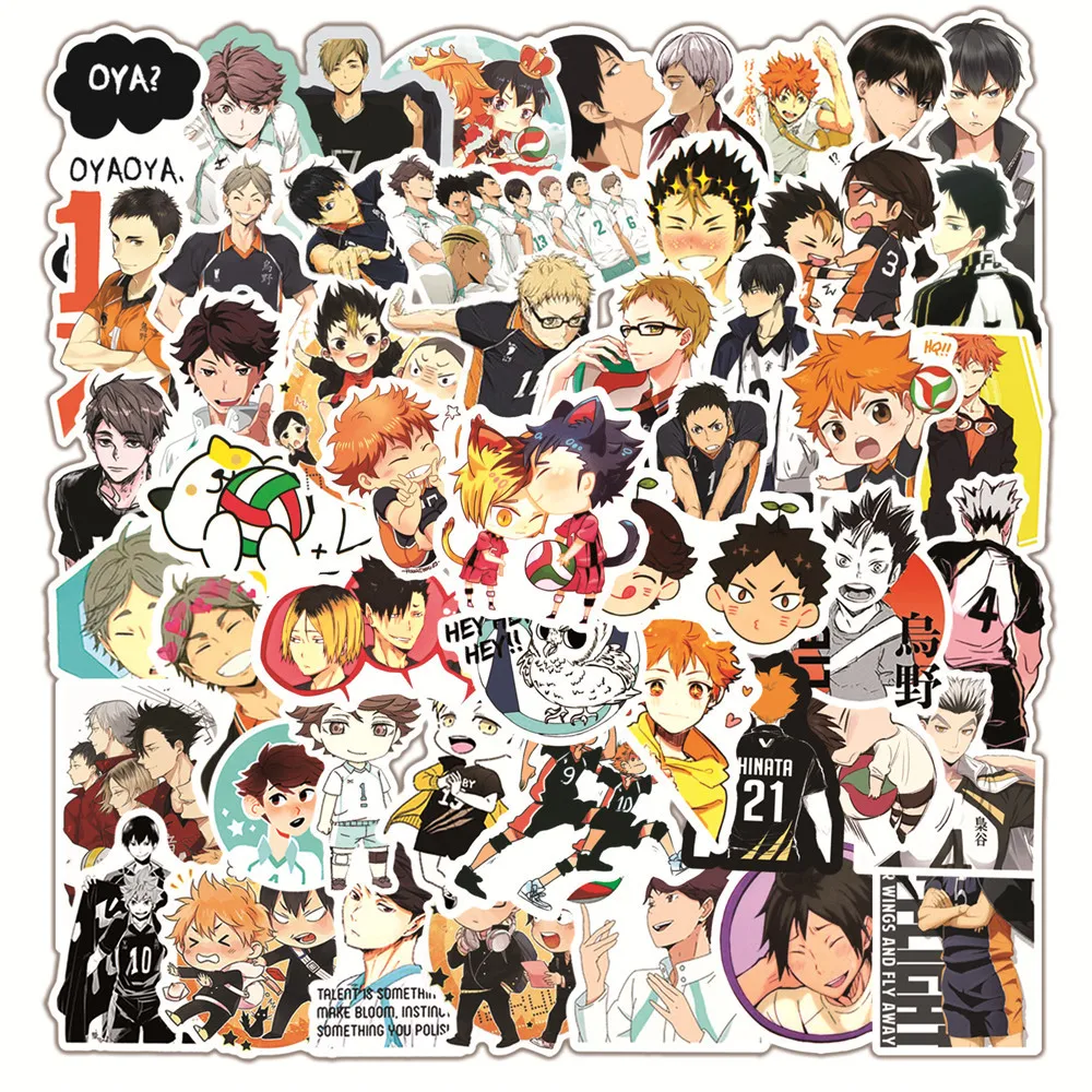 

10/30/50PCS New Volleyball Teenage Sticker Pack Cartoon Creative Animation Kids Table Car Chair Decoration Waterproof Wholesale