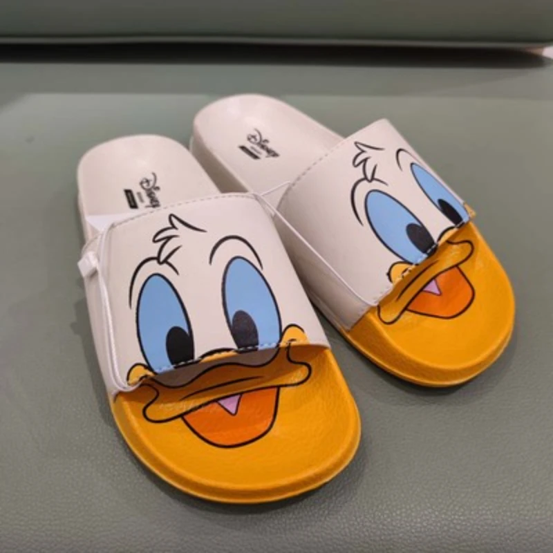 

Шлепанцы Disney «Дональд Дак» женские, летние сандалии, тапочки, желтая, Розовая обувь, Размеры 35-40