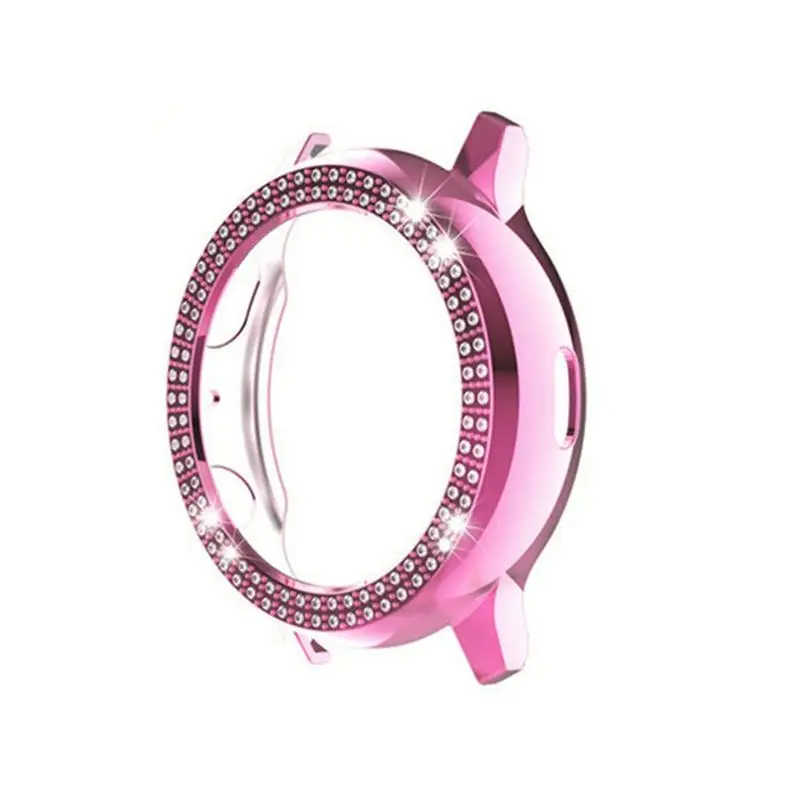 

Fashion Two Rows Diamond PC Bumper ForSamsung Watch 4 Active 2 Case 40mm Active2 Women Bling Thin Cover Accessories