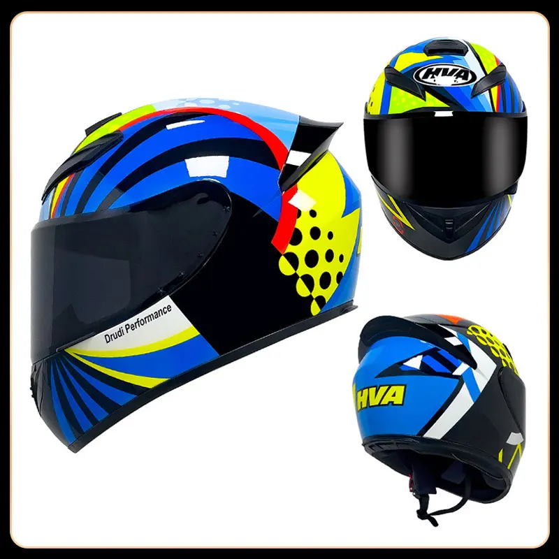 Мотоциклетный шлем на все лицо модульный с двойным козырьком в горошек