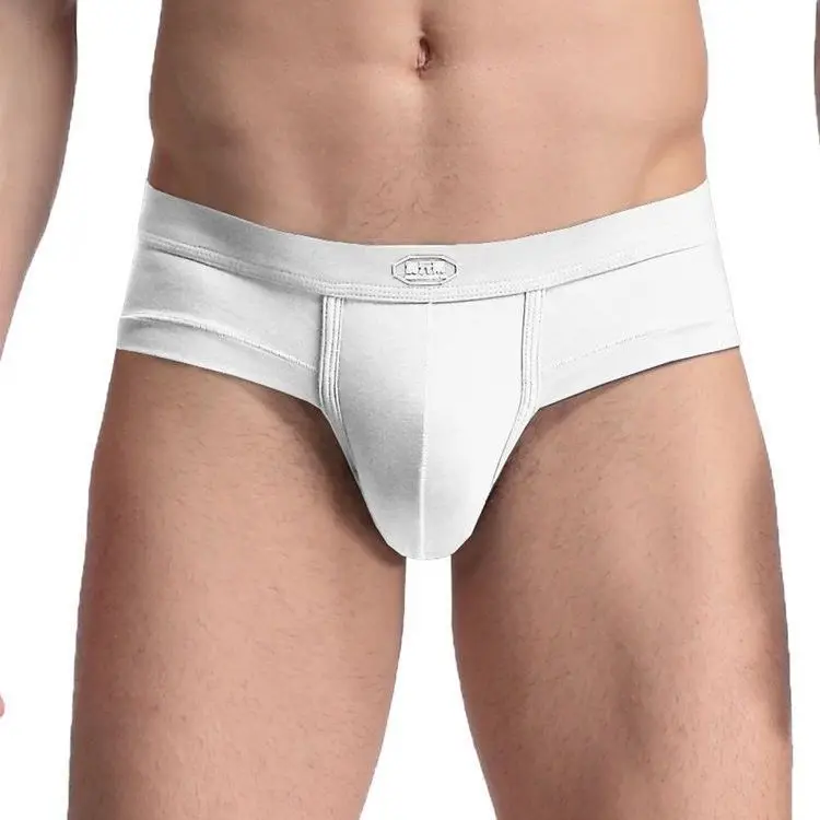 Men's Underwear Sexy Briefs Modal Separation Youth Shorts Head U-Shaped Big Bag Breathable Mid Waist Boxershorts for Large Penis