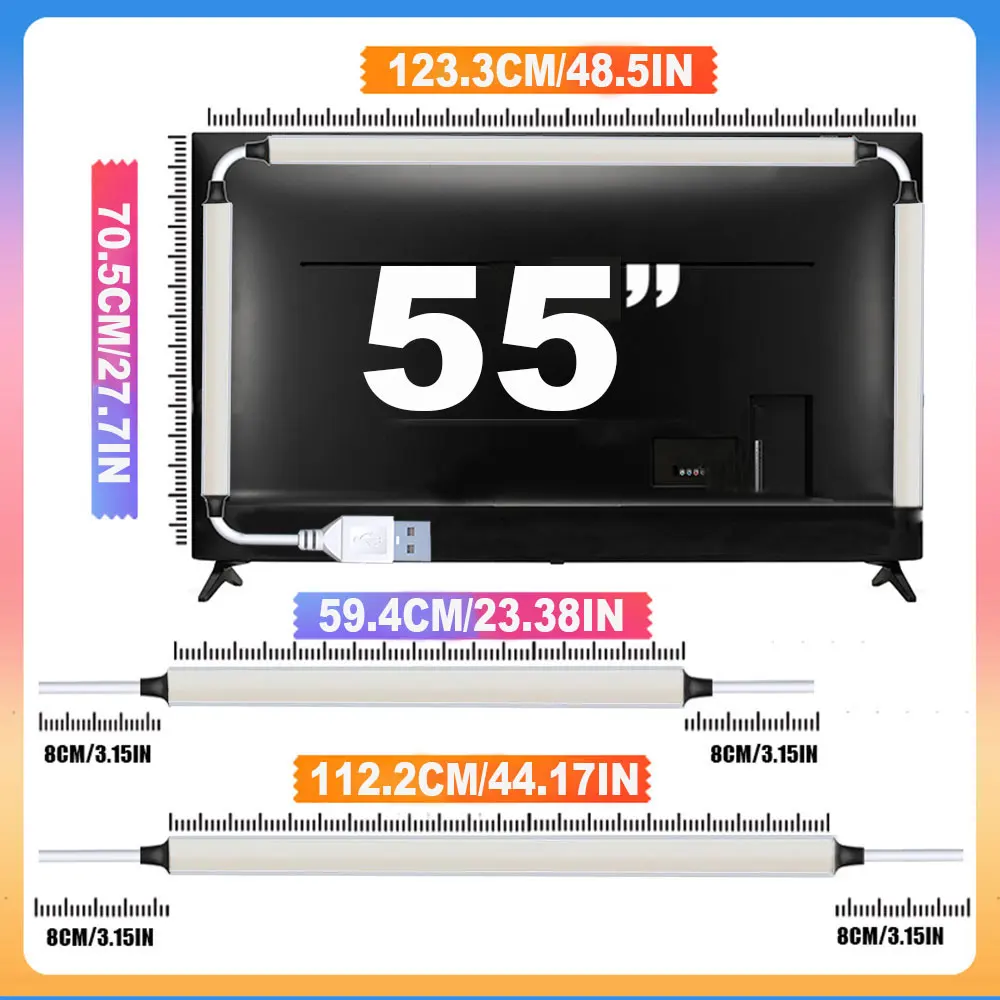 

Smart LED лента 5В USB для телевизоров 24-65 дюймов