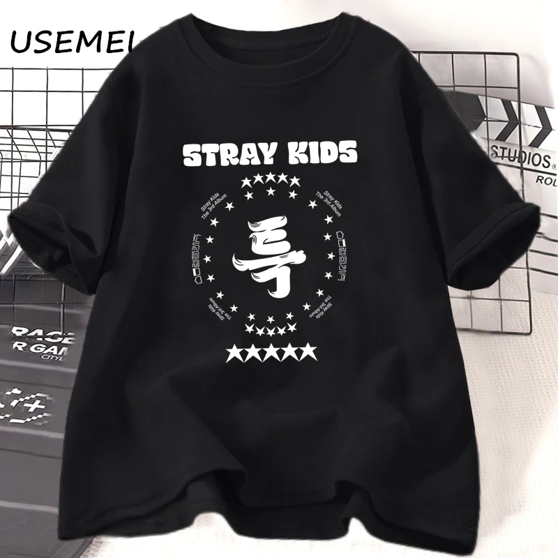 

Stray Kids 5 Star Retro Y2k T Shirt Summer Cotton Kpop Bang Chan Lee Know Graphic T-shirt Harajuku Womens Clothing Tees