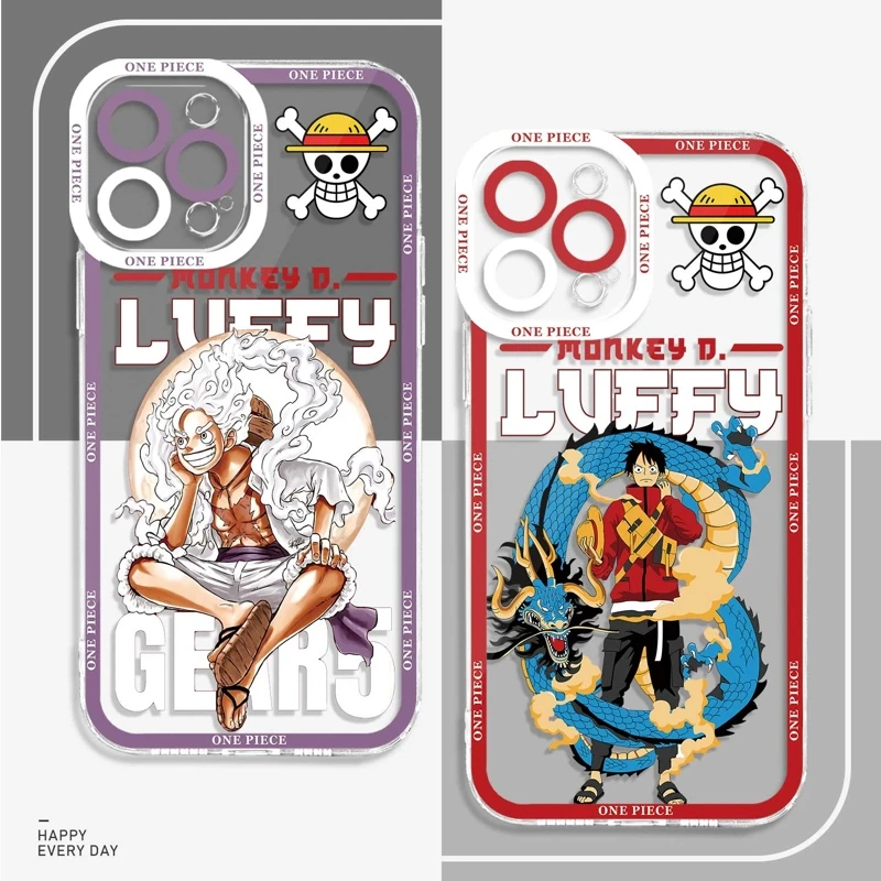 

Funda Case One Piece Luffy Fifth Gear Anime for iPhone 13 12 14 Pro Max 11 XS Mini XR X Soft 11pro Clear Tpu 14pro 12pro