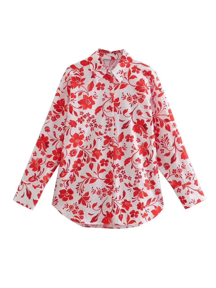 

Shirt Tops 2022 New Fashion Print Slim Women's Shirts Casual Chic Street Youth Shirts Women