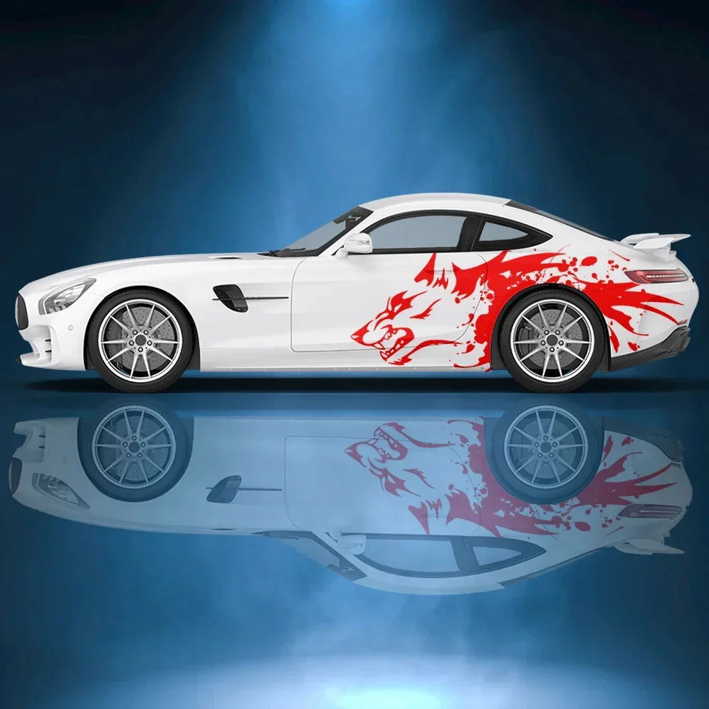 Брызги волк животное автомобиль боковая наклейка виниловая бумага гоночные