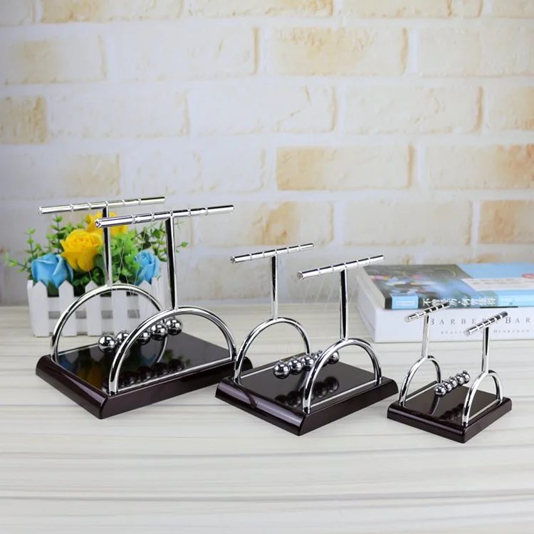 

T-shaped Newton Cradle Balance Pendulum Ball Energy Conservation Balance Ornament Physics Science Tumbler Craft Desktop Toy Gift