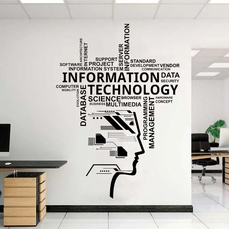

Information Technology Vinyl Decal Wall Sticker Educational Engineering Software Technology Company Office Decoration
