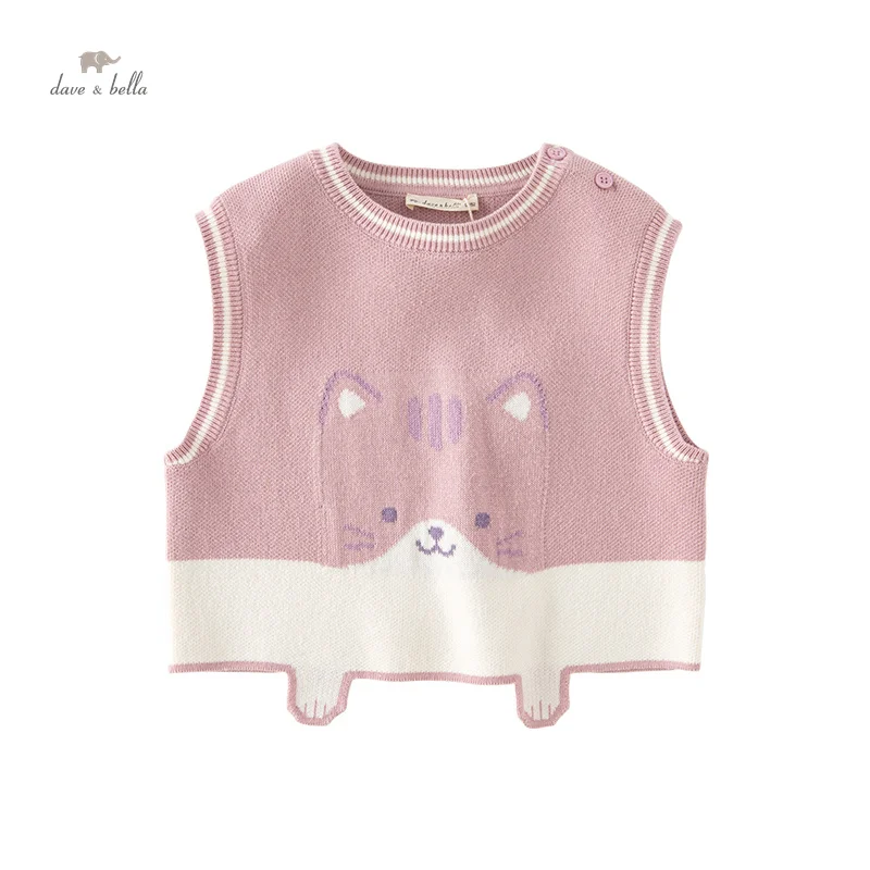 

Dave Bella Children's Sweater Tank Top Clothes 2023 New Autumn Girl's Boy’s Cute Fashion Casual Top Outdoor DB3237534