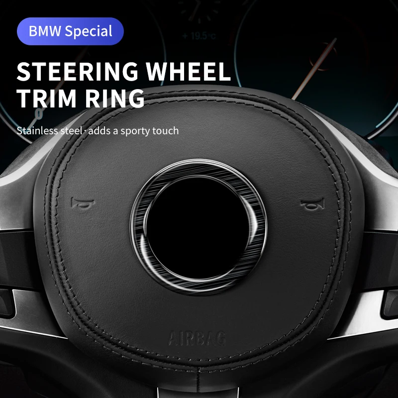 

Stainless Steel Steering Wheel Center Round Sticker Car Styling Interior Decoration Accessory for BMW 3 5 Series X3 X4 X5 X6