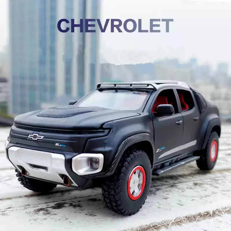

1:32 Chevrolet Colorado Pickup Alloy Automobile Model Die Casting Metal Simulation Childrens Acousto-optic Off-road Vehicle Gift