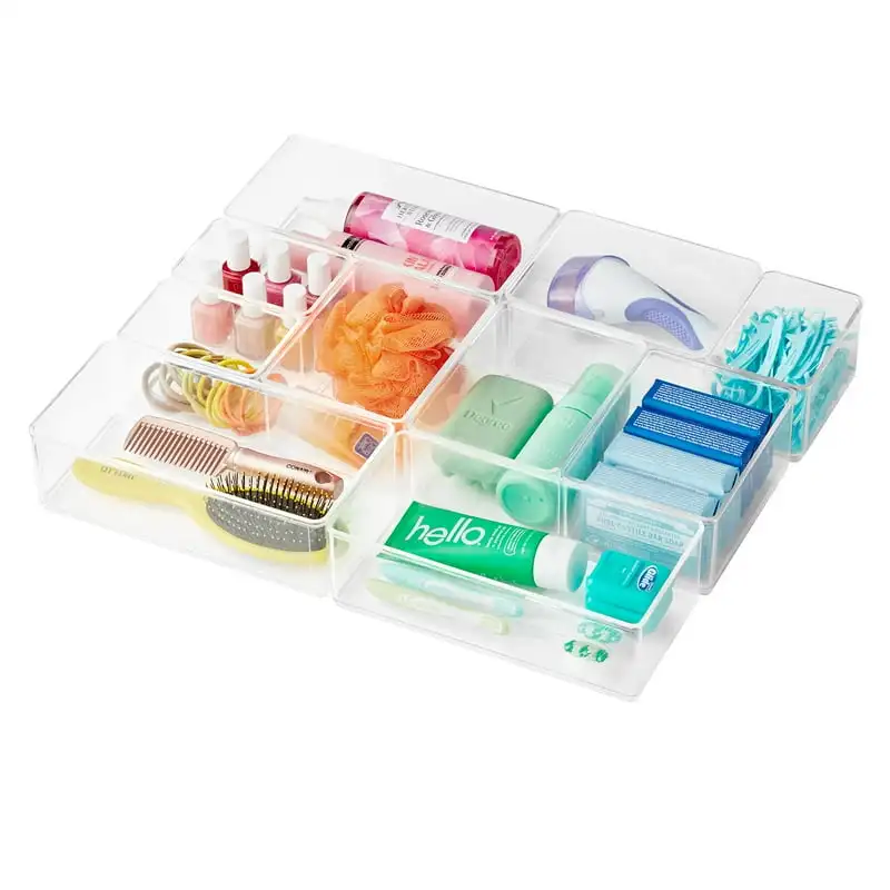 

Piece Bath Edit, Plastic Modular Storage System Clear