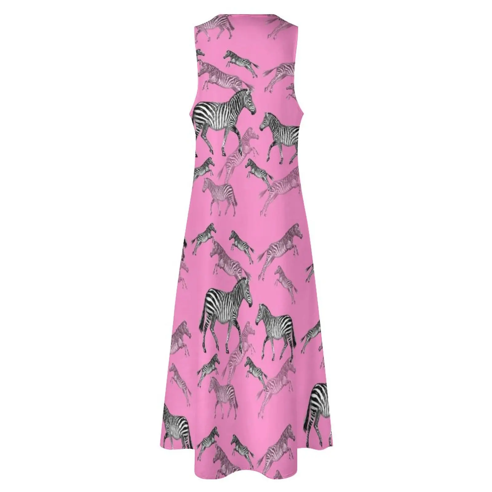 Leaping Zebras - Длинное платье с розовым фоном платья для выпускного вечера женские
