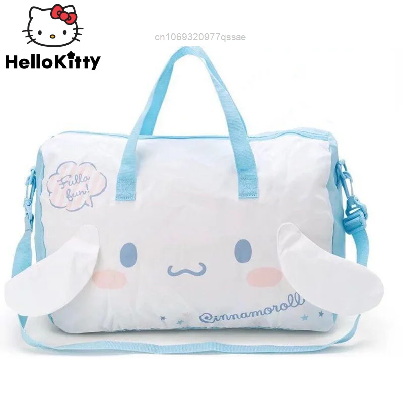 Sanrio Hello Kitty Melody Cinnamoroll Cartoon Travelling Totes Luggage Bag Large Capacity Portable Lovely Canvas Storage Bag