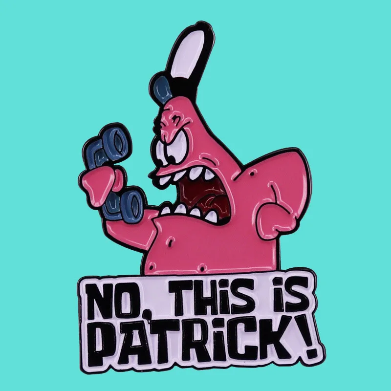 

Cartoon Animated Character Brooch Angry Pink Starfish Lapel Pin Cartoon Badge Sea Animal Lover Fashion Jewelry Accessory