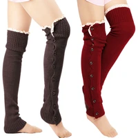 winter leg warmers ankle womens stretch knitted slouch warm thermal ladies wool boot socks lace thick bottom female gaiter