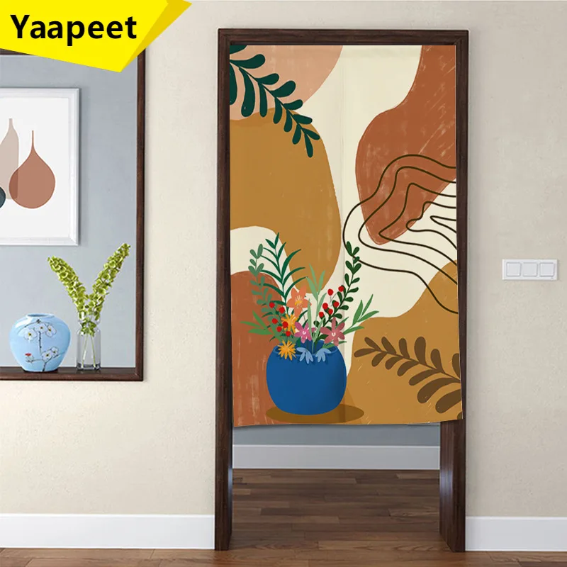 

Nordic Abstract Hanging Half Curtain Doorway Curtain For Kitchen Bedroom Home Decor Home Entrance Partition Door Curtain Noren