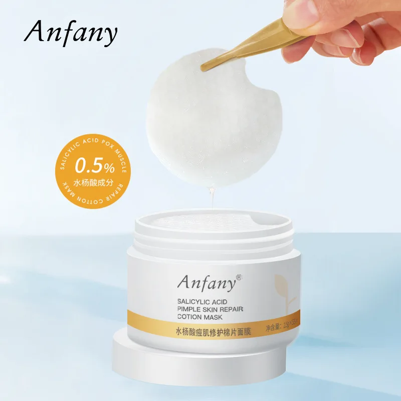 Anfany Salicylic Acid Cotton Sheet Oil Control and Moisturizing Blackheads and Acne Closing Mild Cleansing Acne Skin Repair Mask