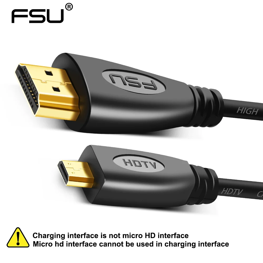 Микро HDMI-совместимый с HD-кабелем адаптер скорости 1080P 3D позолоченный кабельный коммутатор 1 м 3 м 5 м для XBOX Micro HD кабельный преобразователь