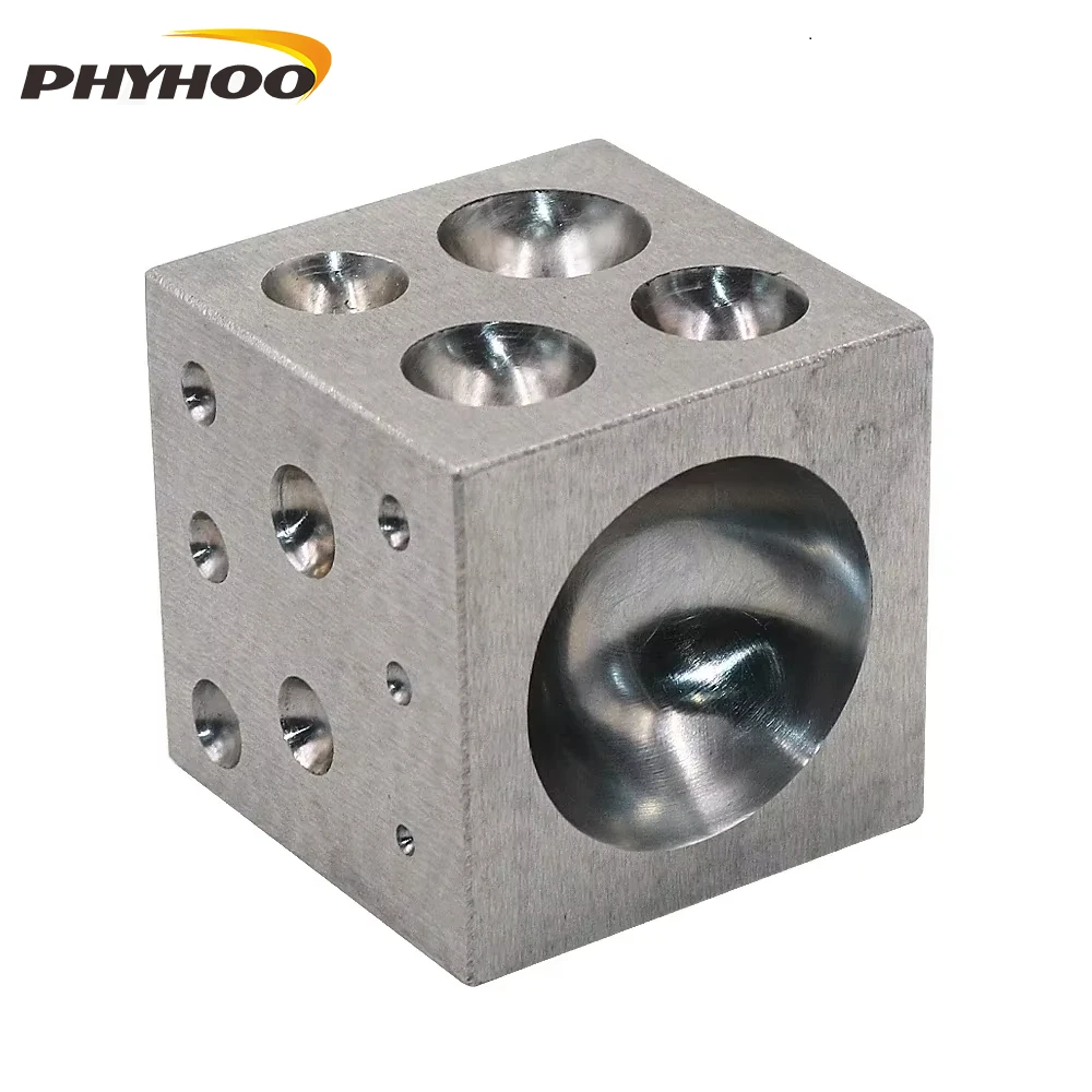 Фото PHYHOO Dapping Block Square, полости из полированной высокоуглеродистой стали, инструменты для изготовления колоколов и штамповки для изготовления ювелирных изделий №1