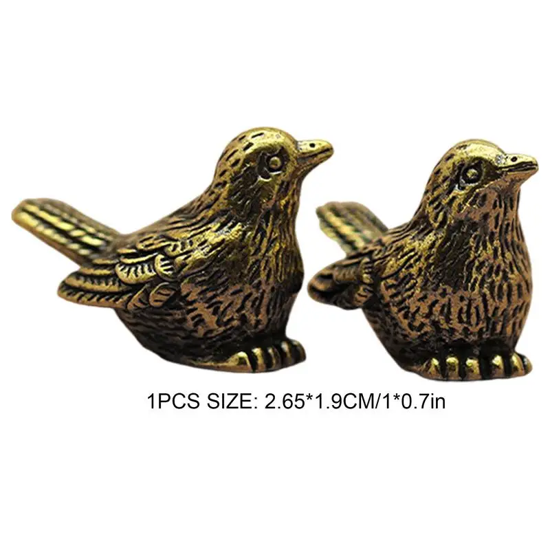 Латунная статуя птицы 2 шт. латунные фигурки воробья в стиле ретро винтажные