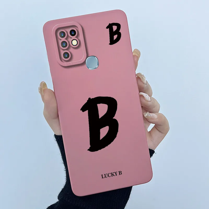 Фото Чехол для Infinix Hot 10, чехол X682B X682C Lucky Initial Letter, силиконовый мягкий матовый бампер для телефона Infinix hot10, корпус №1