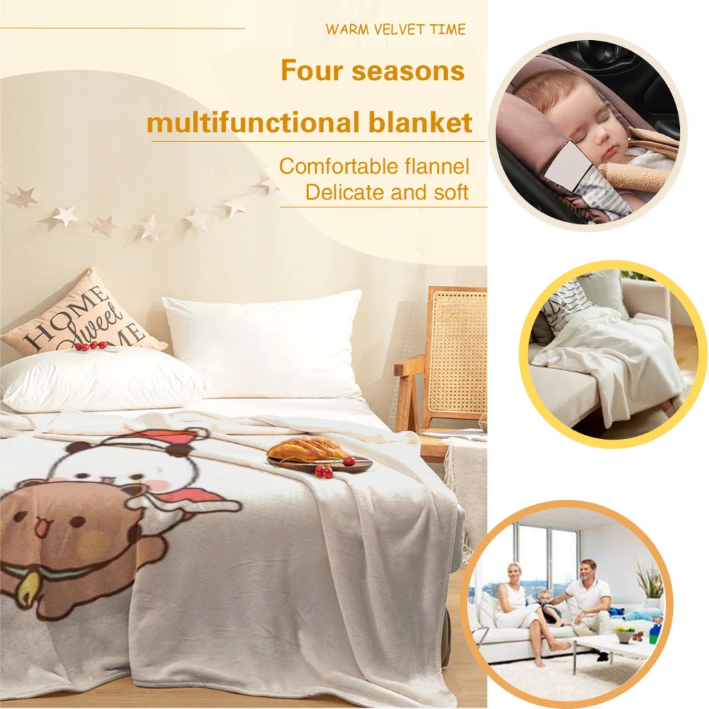 Одеяло Bear and Panda Bubu Dudu с фланцем портативный супер мягкий плед для домашнего и