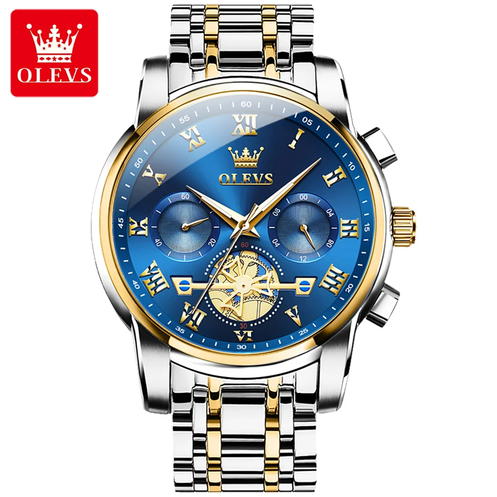 

OLEVS Top Brand Men's Watches Classic Roman Scale Dial Luxury Wrist Watch for Man Original Quartz Waterproof Male reloj hombre