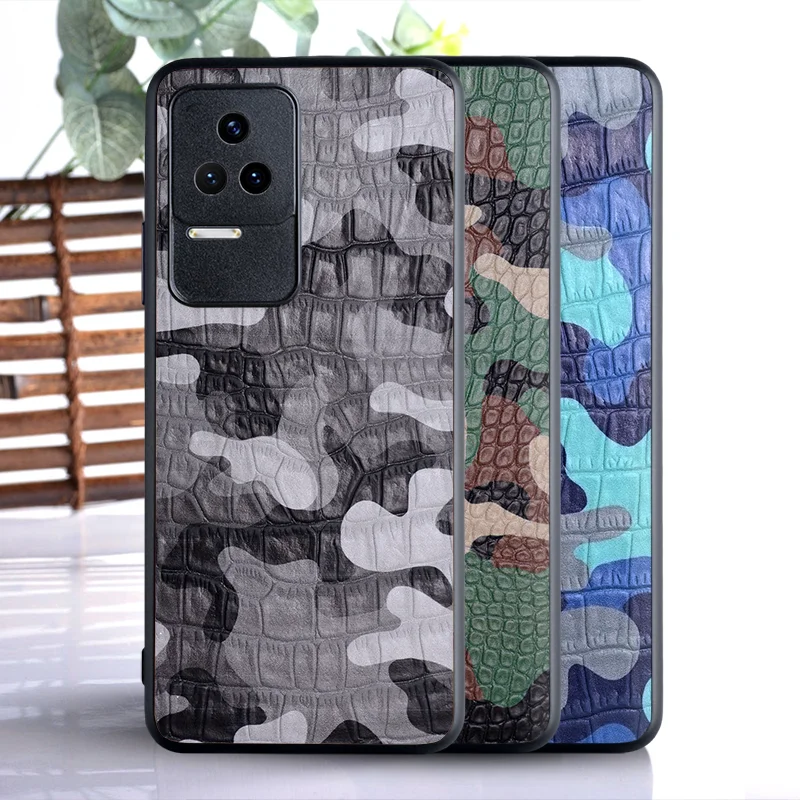 

Чехол для Xiaomi Poco X4 X3 GT X3 NFC Pro, камуфляжный кожаный чехол премиум-класса с защитой от царапин, чехол для xiaomi poco x4 gt x3 nfc