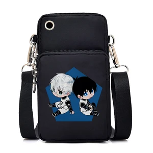 Anime BLUE LOCK Satchel Women Harajuku Wallets Boys Girls Mini Phone Bag for Iphone Soccer Comic Phone Bags Manga Messenger Bag