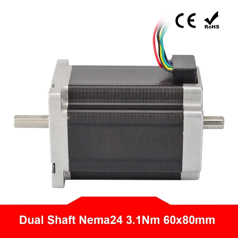 

Nema 24 Stepper Motor 3.1Nm/439oz.in 3A 8-wire 8mm Dual Shaft CNC Mill Lathe Laser Router