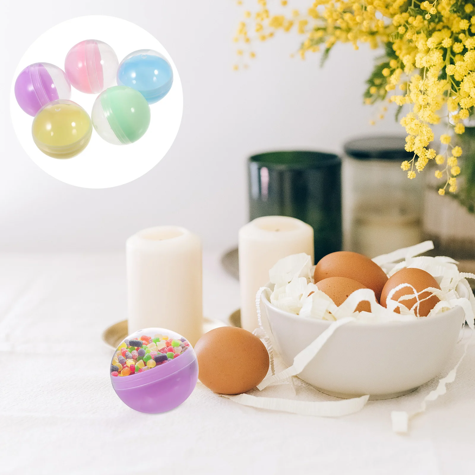 

50 Pcs Macaron Shell Vending Machine Balls Kids Machines Round Capsules Bulk Toys Gumball Fillable Plastic Plaything