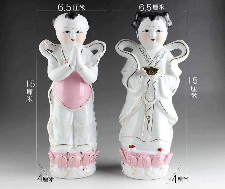 Пара-Оптовая фигурка Будды HOME SHOP Temple Пропичная FENG SHUI GUANYIN TONGZI горничная JIN TONG YU NV