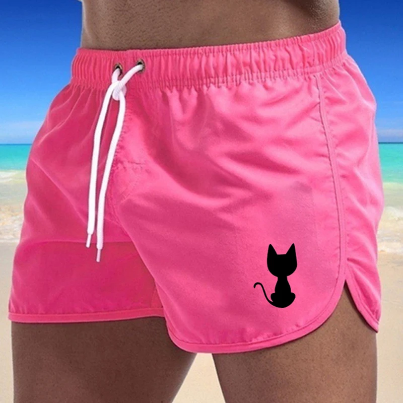 

New Summer Men's Beach Running Shorts Personality Swimming Board Short Pants Quick Dry Swimwear Matching Wear Surfing Swimsuits