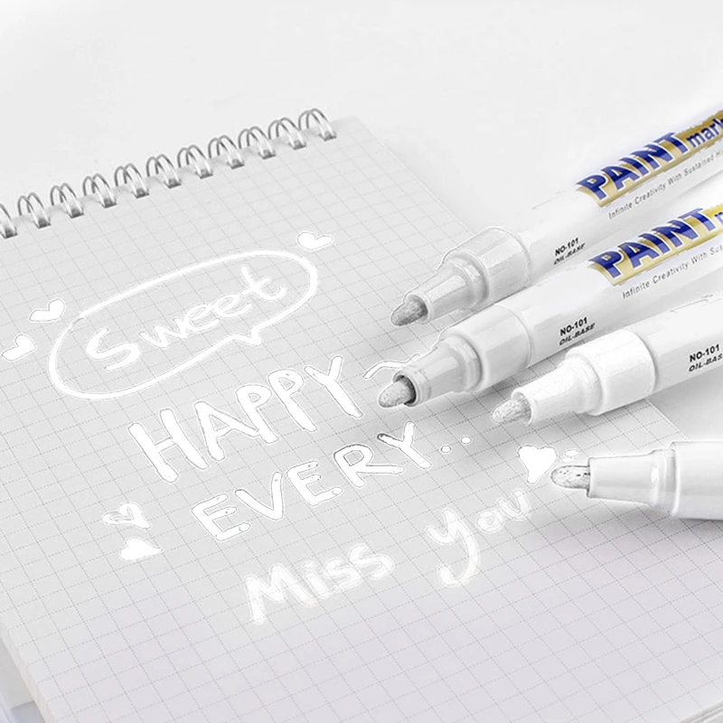 

6XDB 3Pcs Auto Tire Paint Marker Pen Non-toxic Metallic Marker Pen Art Stationery Pen Oil Based Drawing Pen