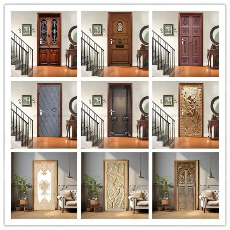 Винтажные деревянные двери железные наклейки для украшения комнаты