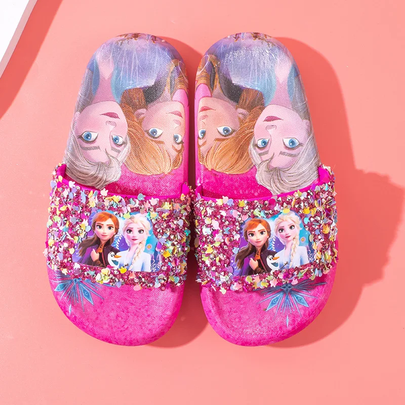 Туфли Disney Холодное сердце для девочек красивые Мультяшные тапочки принцессы