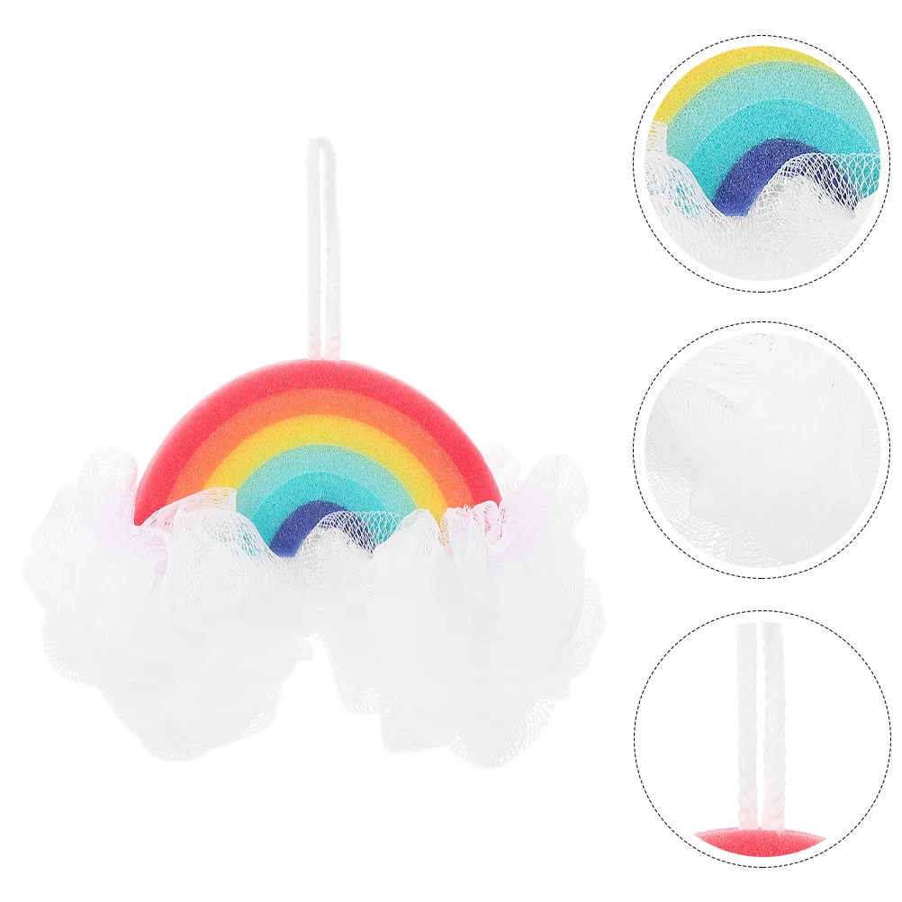 

Body Scrubber Sponge Shower Bath Baby Brush Mesh Rainbow Household Exfoliating Pouf Kids Sponges Scrub Loofah Cleansing Konjac