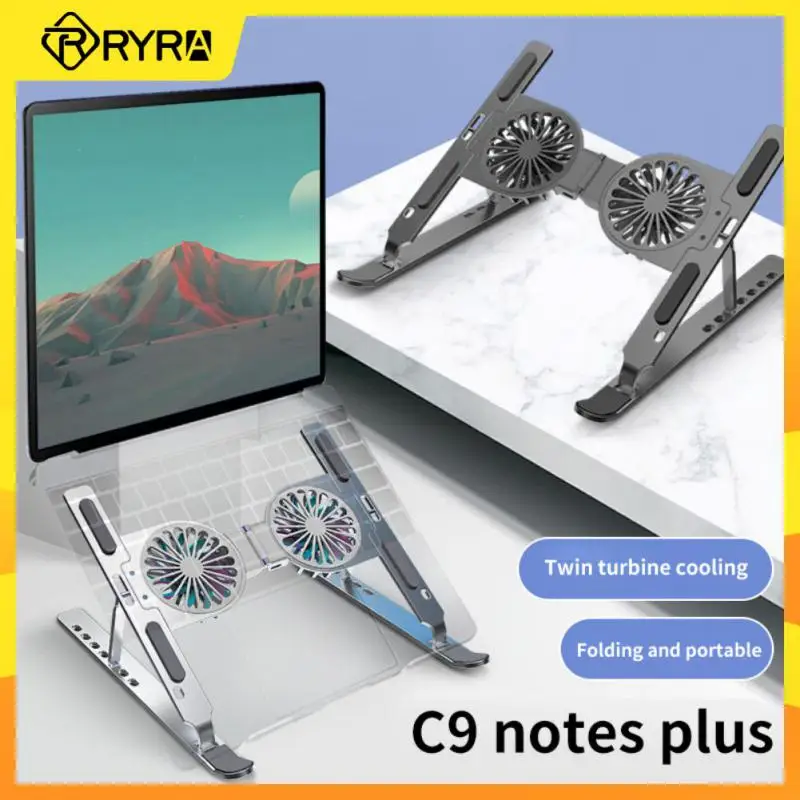 

RYRA C9 Laptop Bracket With Cooling Fan Portable Foldable Aluminum Alloy Cooler Stand Height Adjustment Desktop Laptop Bracket