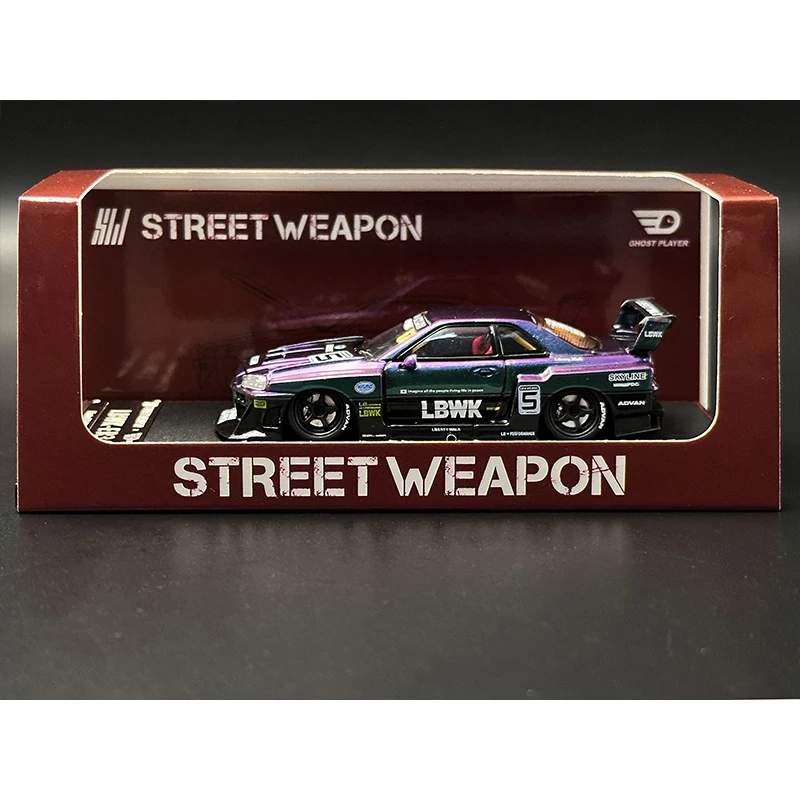 SW в наличии 1:64 LBWK Skyline GTR ER34 супер силуэт капот виде Хамелеона литый под давлением