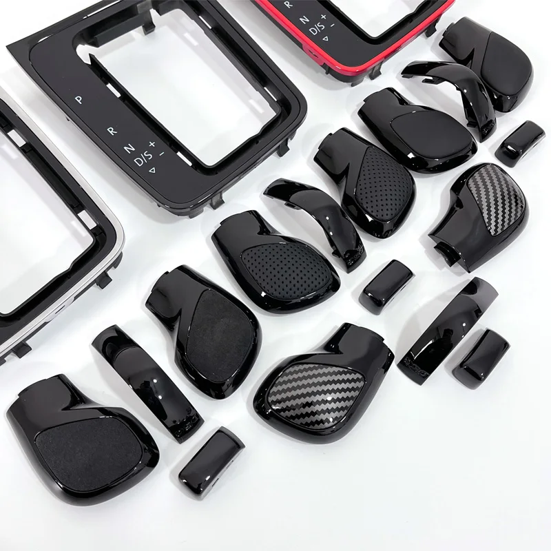 

Black Chrome With Suede Leather Gear Shift Knob Side Cover DSG Emblem For VW Golf 6 7 R GTI Passat B7 B8 CC R20 Jetta MK6 GLI