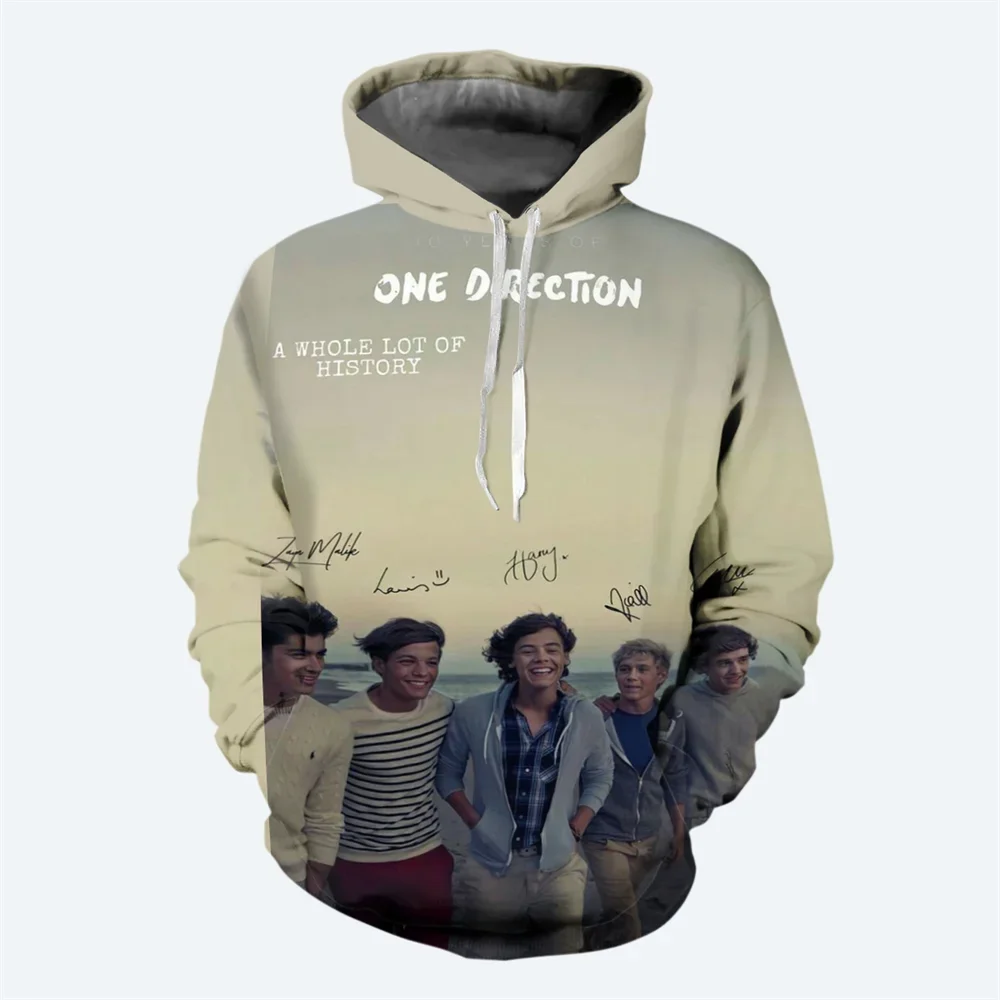New Singer Band Men's Hoodie 3D Printed One Direction Pattern Sweater Street Fashion Hip Hop Style Casual