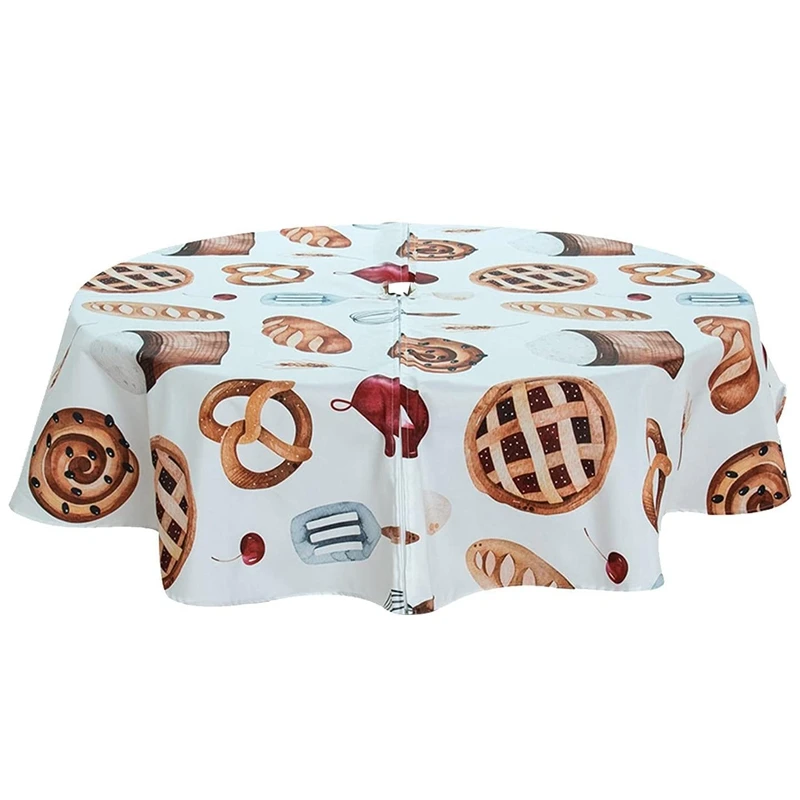 

Umbrella Hole Tablecloth For Outdoor, Spillproof Waterproof Round Umbrella Tablecloth With Zipper 60 Inch Table Cover
