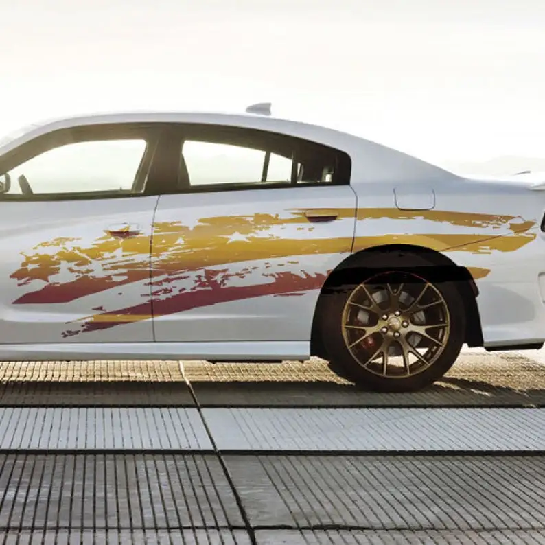 

Американский флаг брызги США боковые двери пикап-фургон транспортных средств Состаренный гранж грузовик автомобиль виниловая графическая...